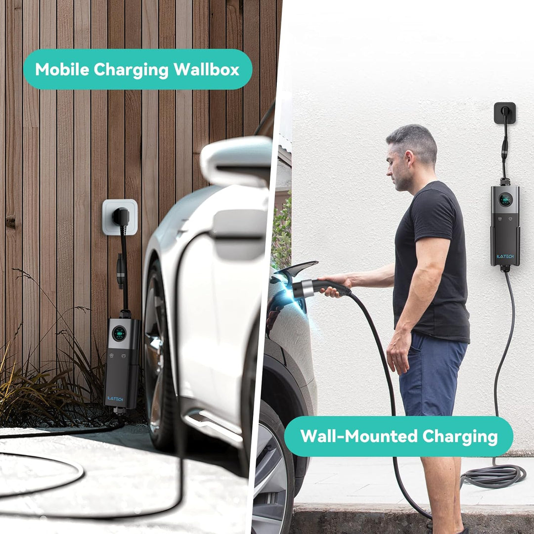 ILATECH Typ 2 mobiles Ladegerät 22kW – 5 Meter Kabel – Basic Set EU WiFi - E-NRGY