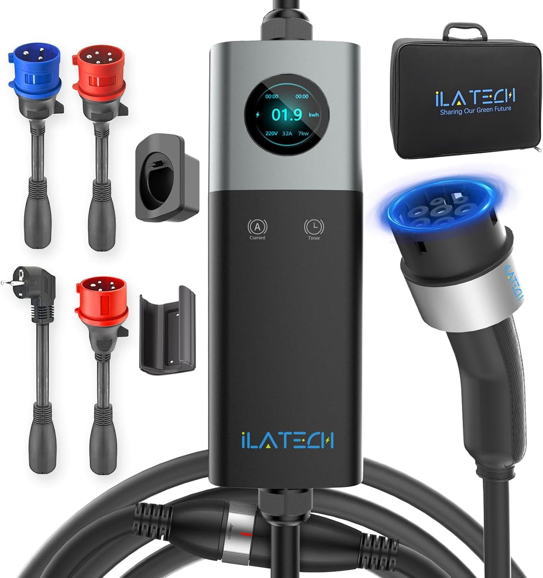 ILATECH Typ 2 mobiles Ladegerät 22kW - 5 Meter Kabel - Traveller Set - E-NRGY