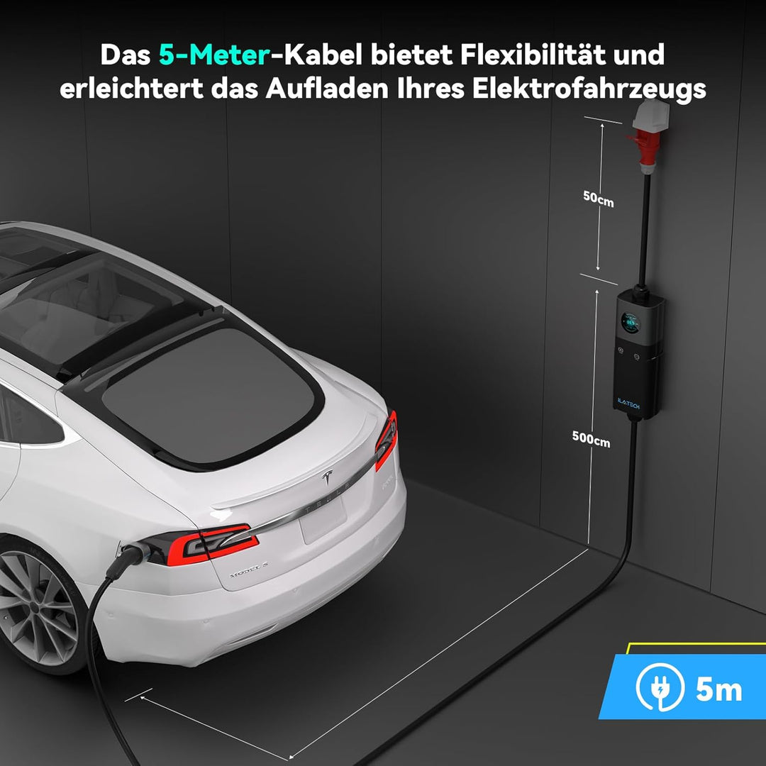 ILATECH Typ 2 mobiles Ladegerät 22kW - 5 Meter Kabel - Traveller Set Wifi - E-NRGY
