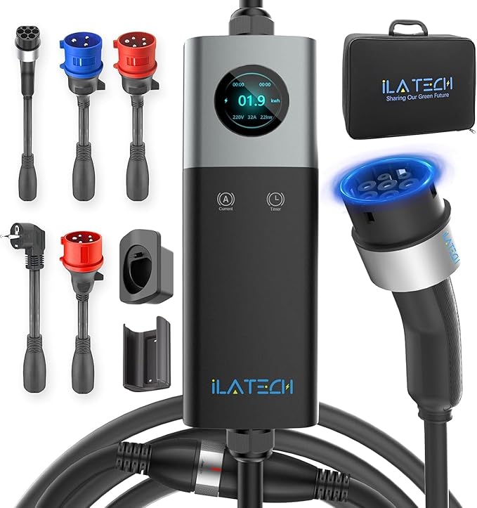 ILATECH Typ 2 mobiles Ladegerät 22kW – 5 Meter Kabel – Traveller Plus Set WiFi - E - NRGY